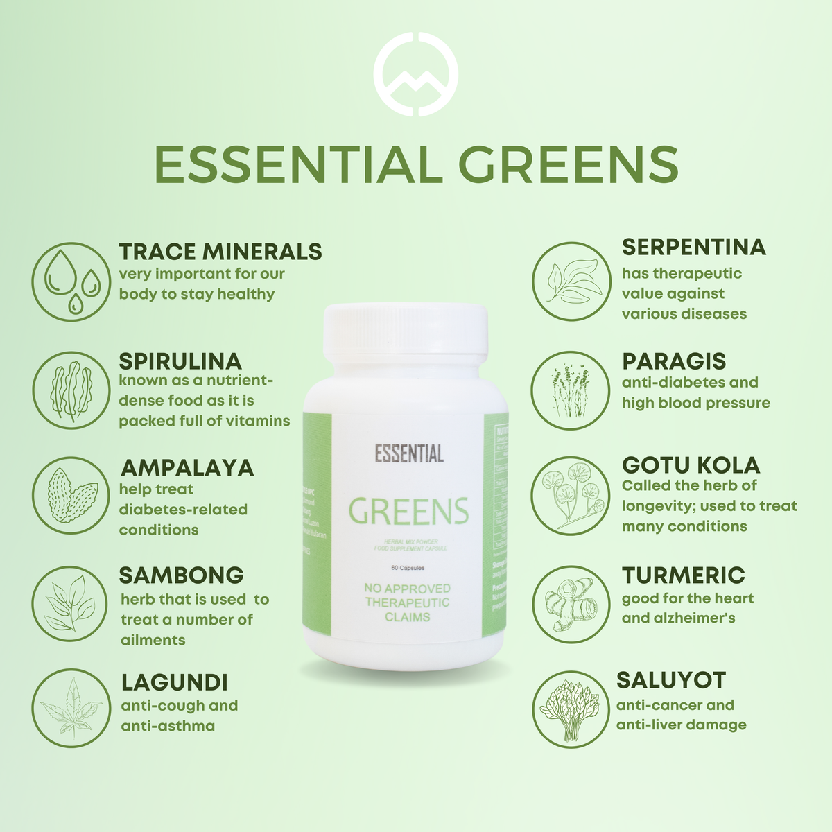 MCC Essential Greens 30 Caps